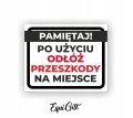 Tabliczka ostrzegawcza ODŁÓŻ PRZESZKODY NA MIEJSCE