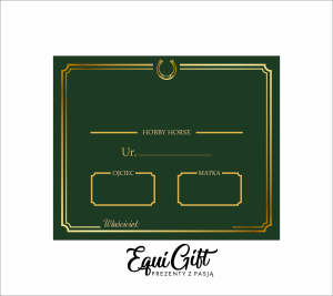 Tabliczka na boks dla HOBBY HORSE suchościeralna zielona