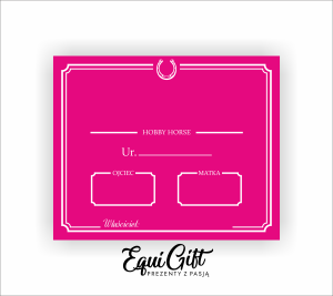 Tabliczka na boks dla HOBBY HORSE suchościeralna różowa