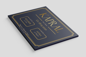 Tabliczka na boks granatowa CLASSIC 