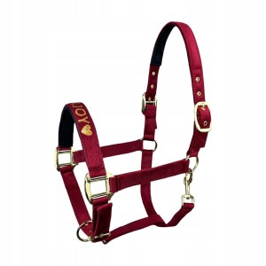 Kantar dla konia Horsenjoy Velvet r. COB bordowy, elegancki