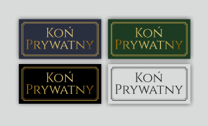 Tabliczka na boks KOŃ PRYWATNY - CLASSIC