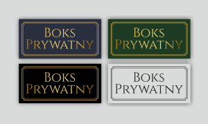 Tabliczka na boks BOKS PRYWATNY - CLASSIC 